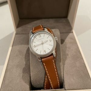 Burberry leather double wrap watch